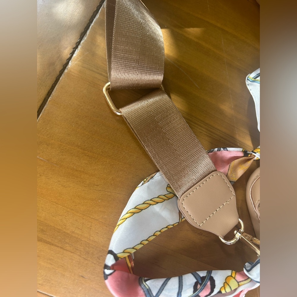 NWOT Buckle Transparent Crossbody Bag with Scarf Accent - Picture 4 of 8